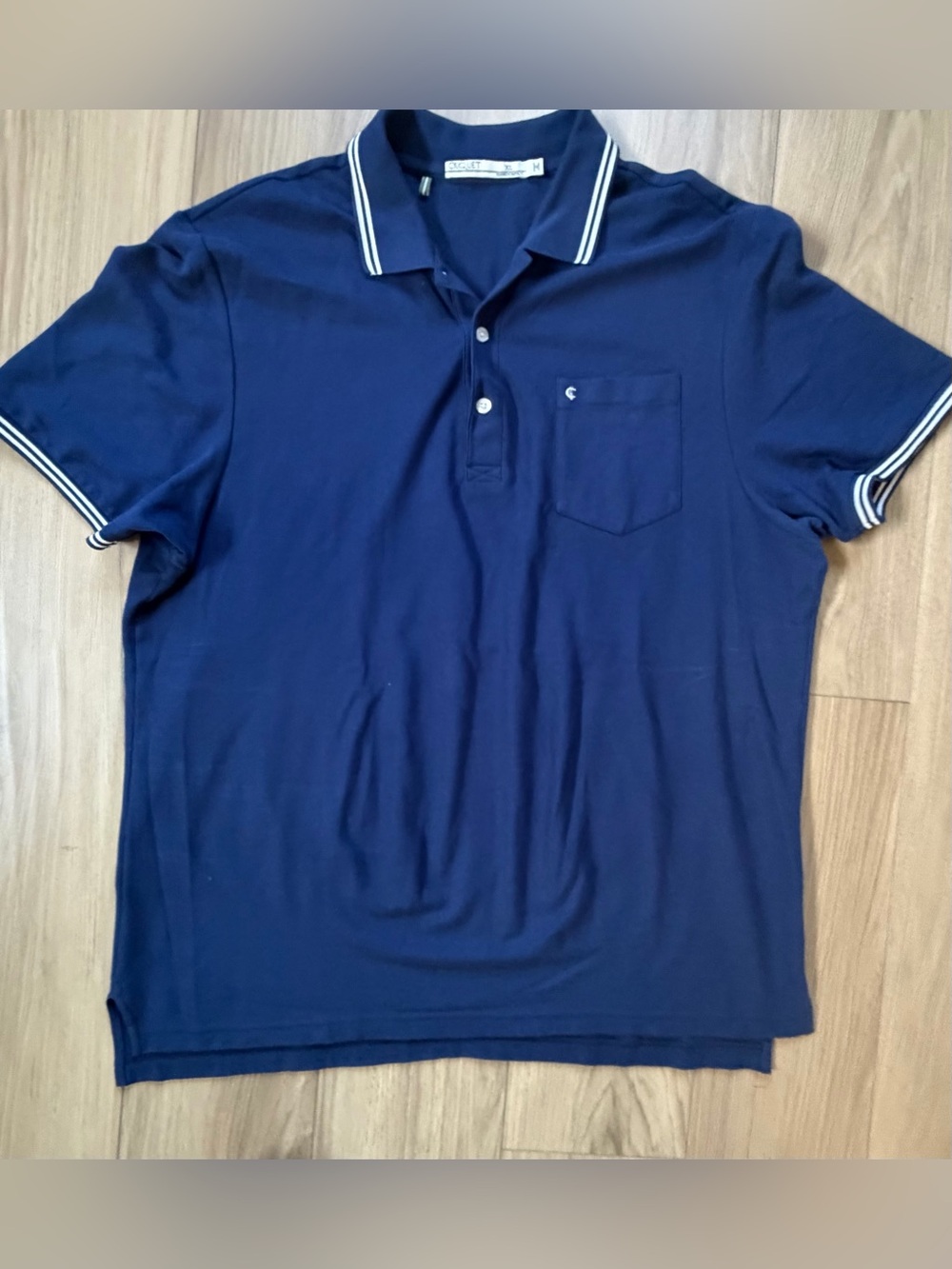 Criquet Polo Shirt Mens XL Blue 100% Pima Cotton Short Sleeve
